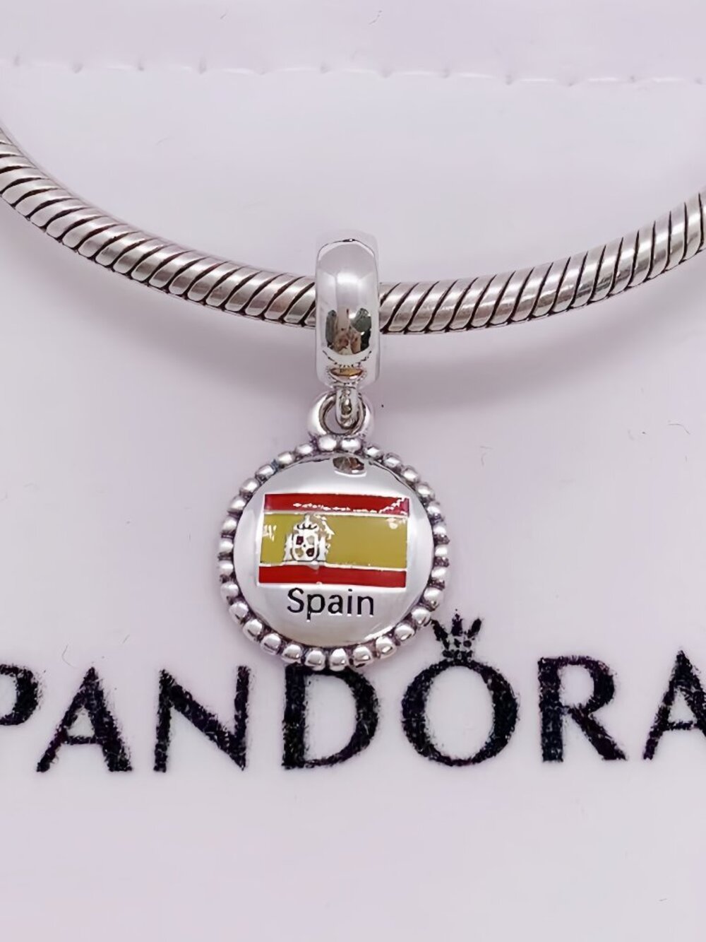 Pandora Spain Flag pendant S925 Silver with box